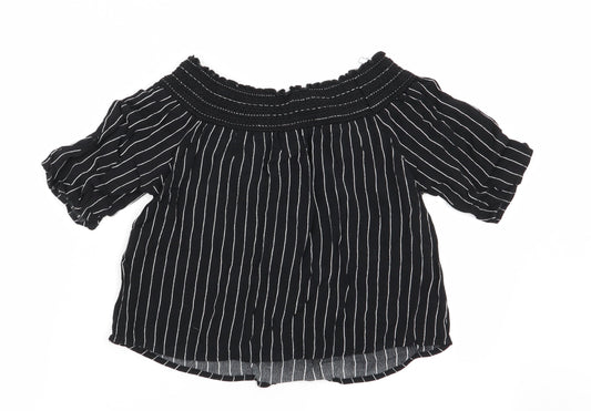 pull and bear Womens Multicoloured Striped  Basic Blouse Size 6