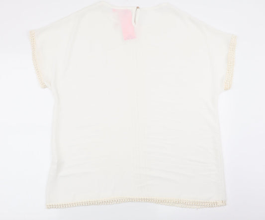 foglie rossie Womens White   Basic Blouse Size 3XL