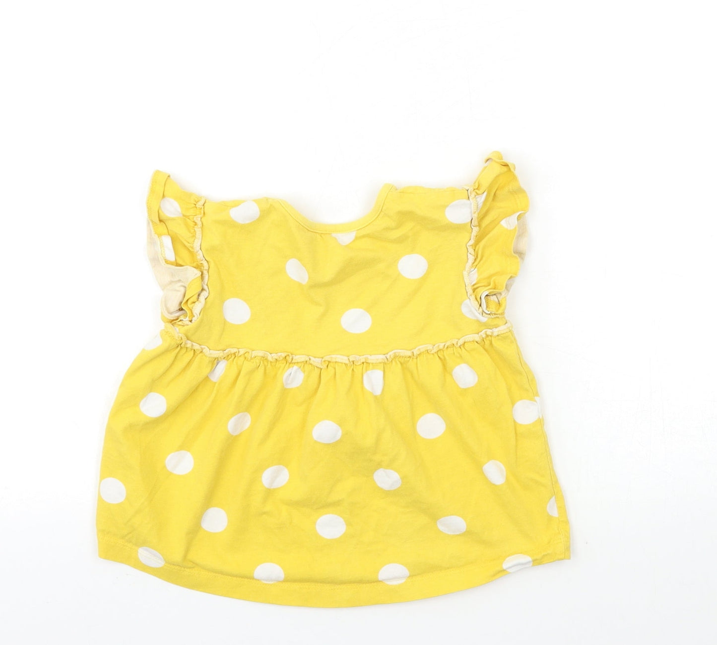 George Girls Yellow Polka Dot  Basic T-Shirt Size 2-3 Years