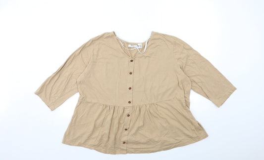 BPC  Womens Brown   Basic T-Shirt Size XL