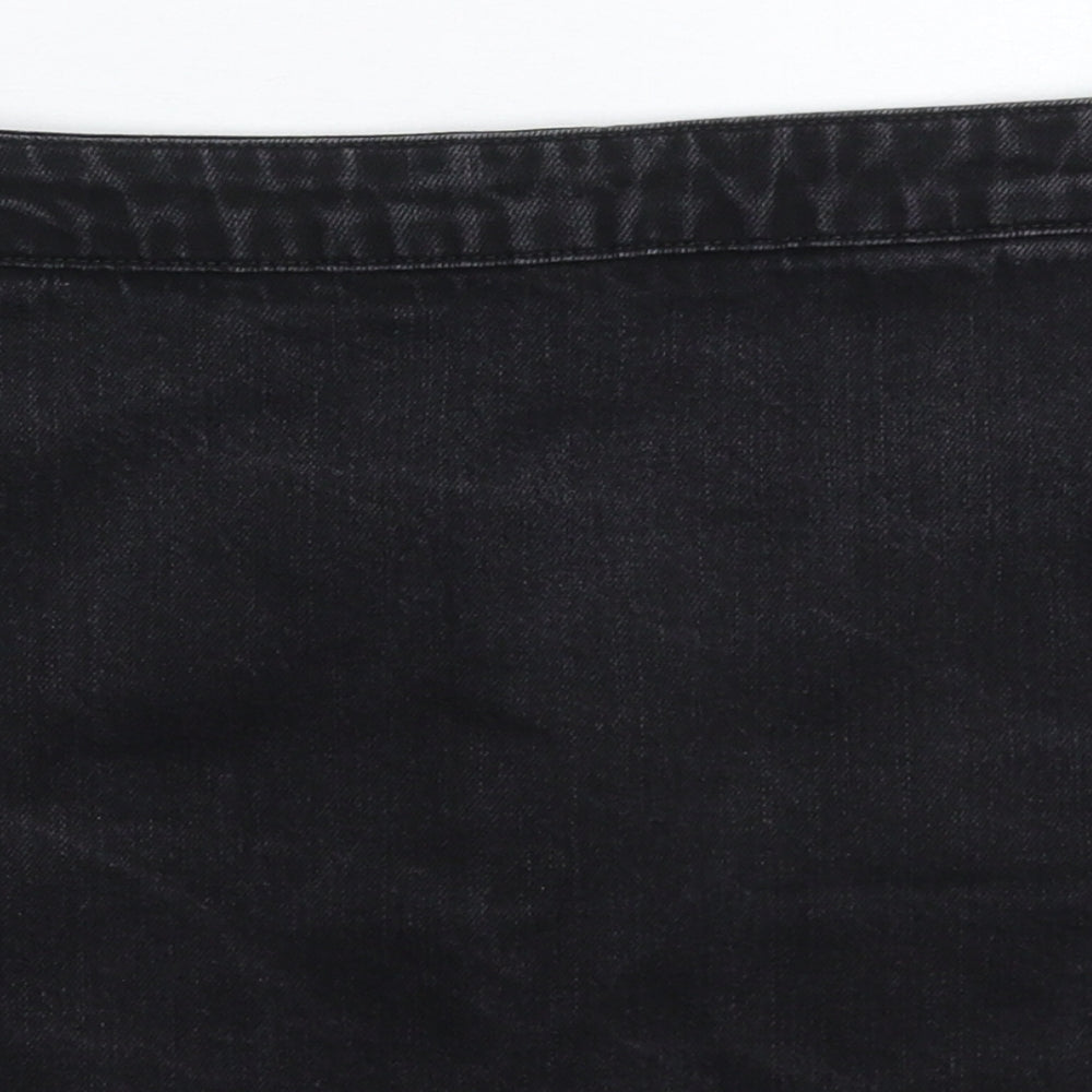Topshop Womens Black  Denim A-Line Skirt Size 30 in