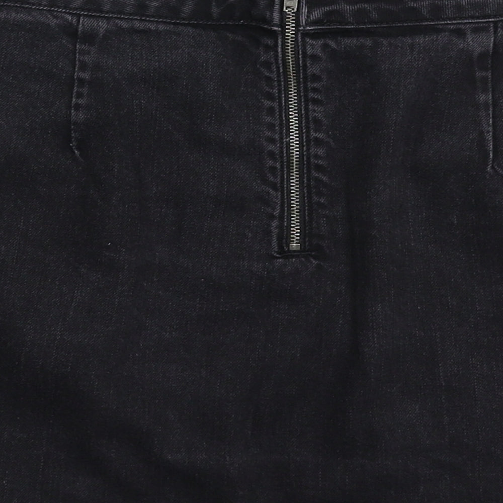 Topshop Womens Black  Denim A-Line Skirt Size 30 in
