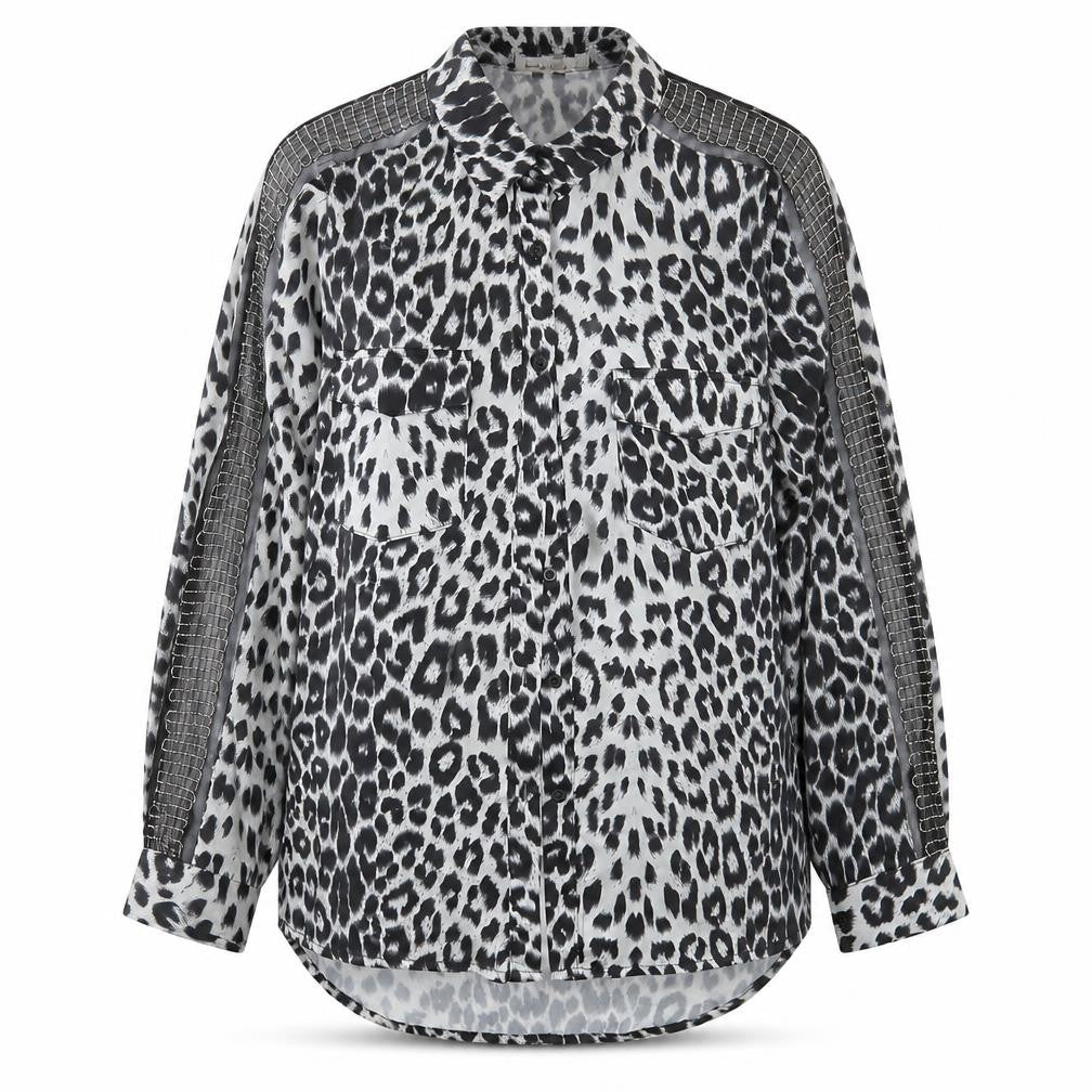 Exquiss Womens Multicoloured Animal Print  Basic Button-Up Size L