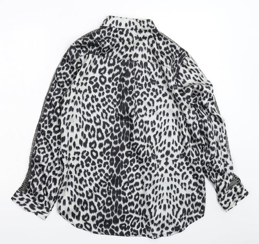 Exquiss Womens Multicoloured Animal Print  Basic Button-Up Size L