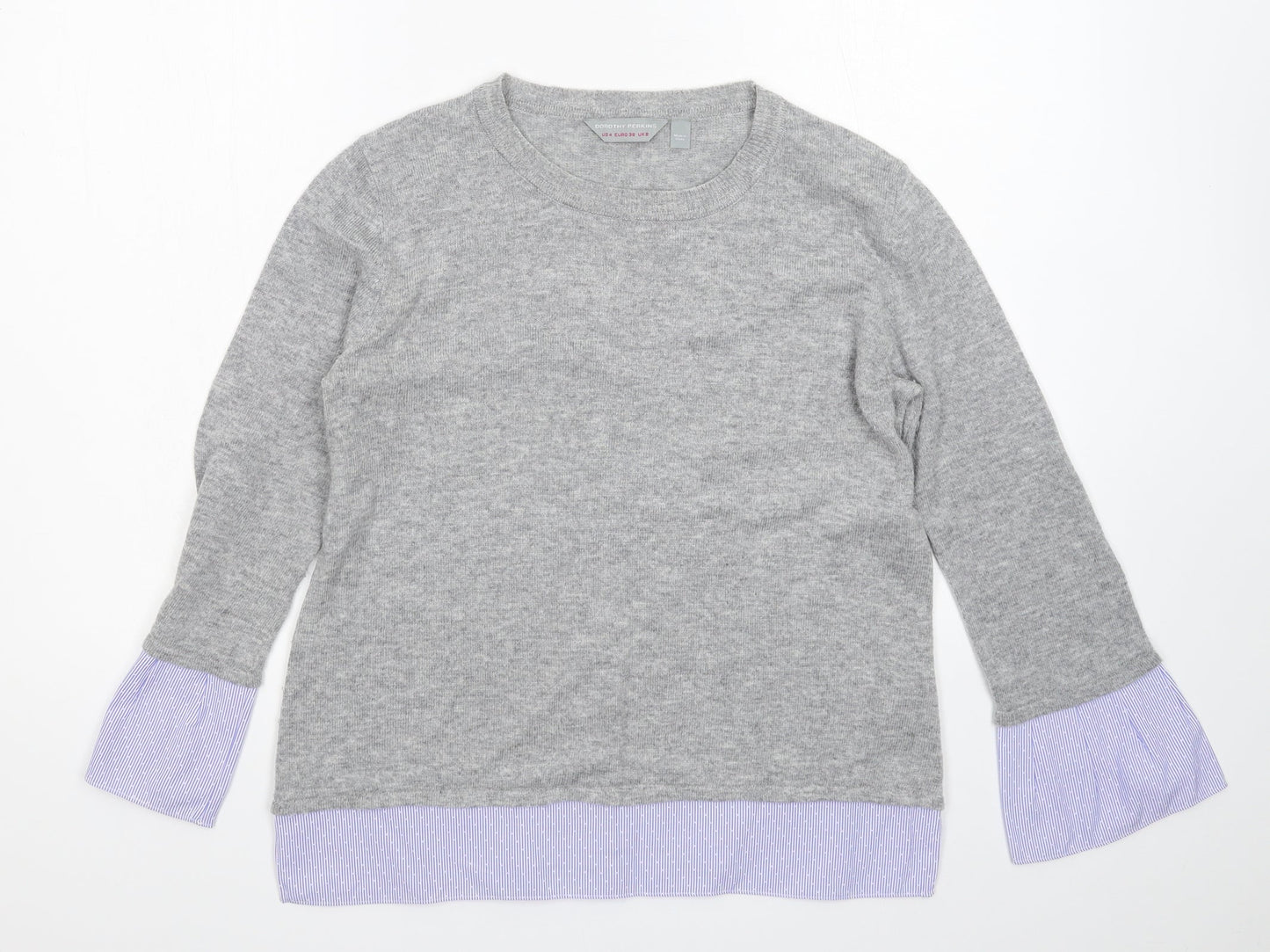 Dorothy Perkins Womens Grey  Knit Pullover Jumper Size 8