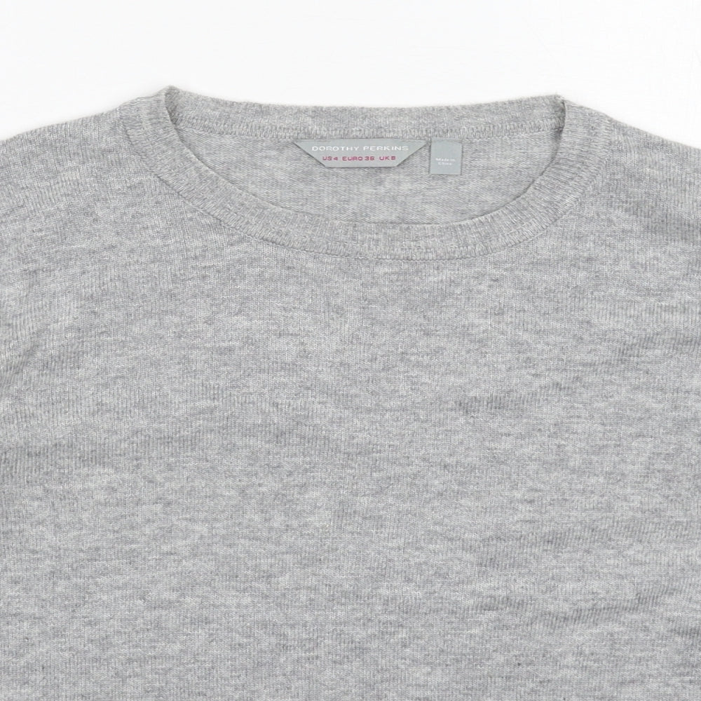Dorothy Perkins Womens Grey  Knit Pullover Jumper Size 8