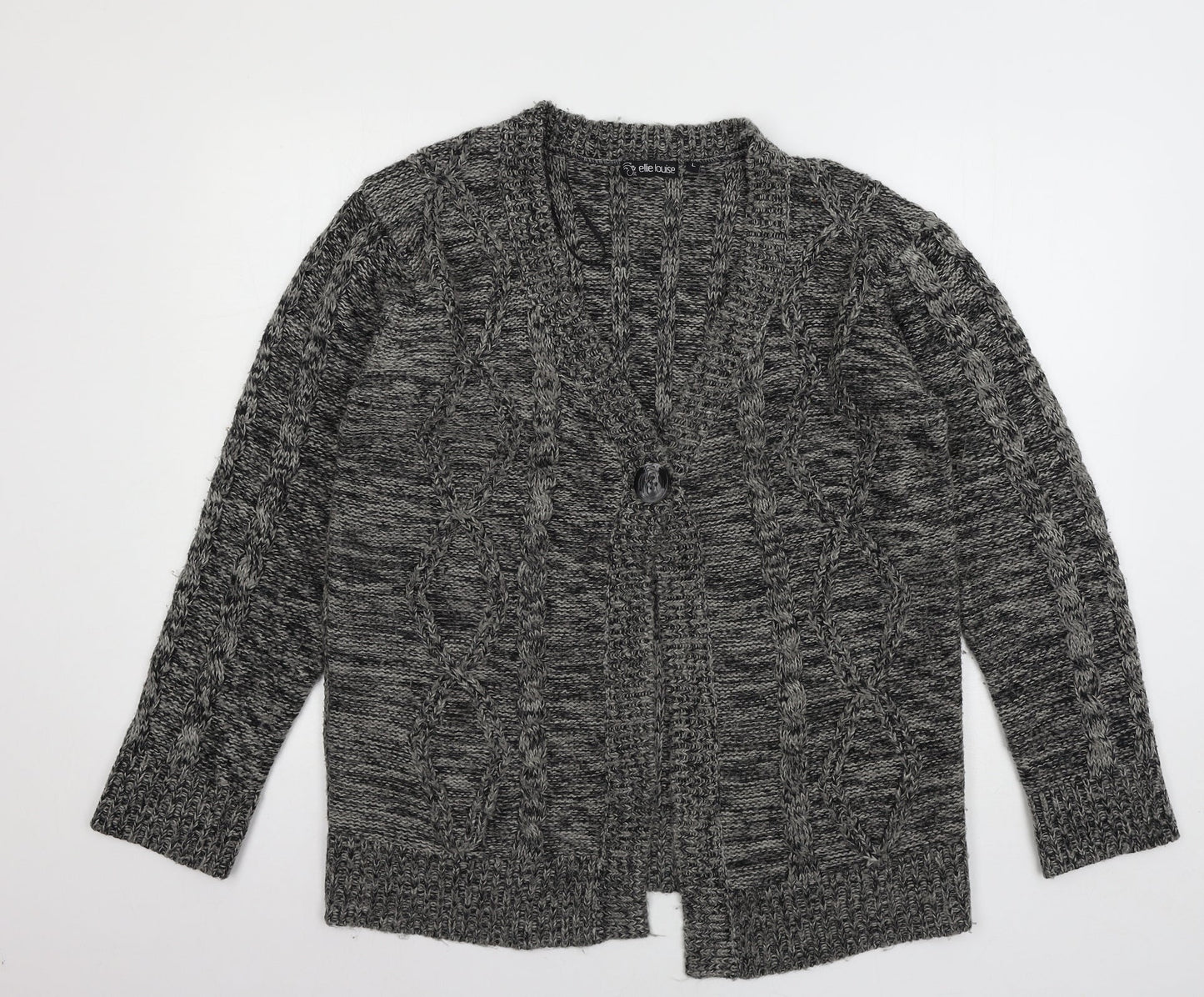 Ellie Louise Womens Grey  Knit Cardigan Jumper Size L