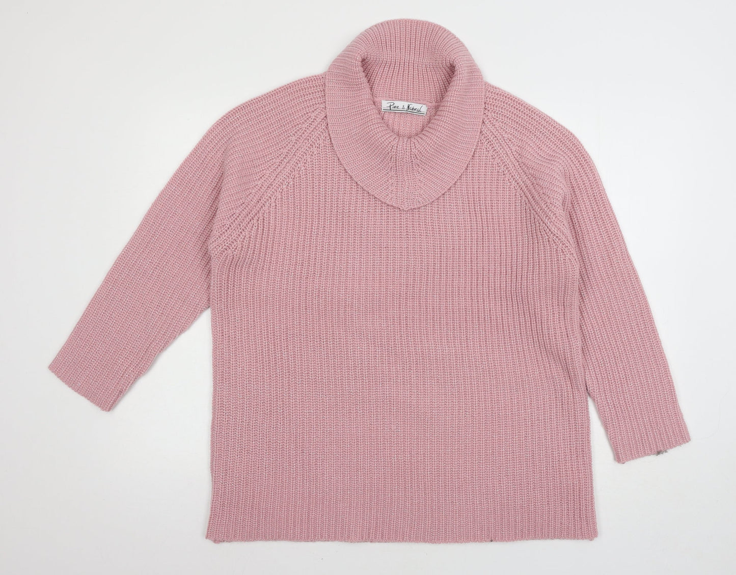 Pure & Natural Womens Pink  Knit Pullover Jumper Size M