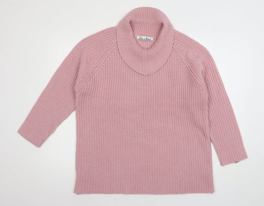 Pure & Natural Womens Pink  Knit Pullover Jumper Size M