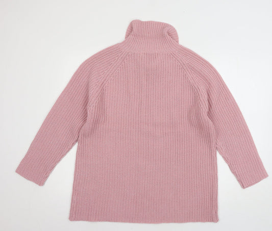 Pure & Natural Womens Pink  Knit Pullover Jumper Size M