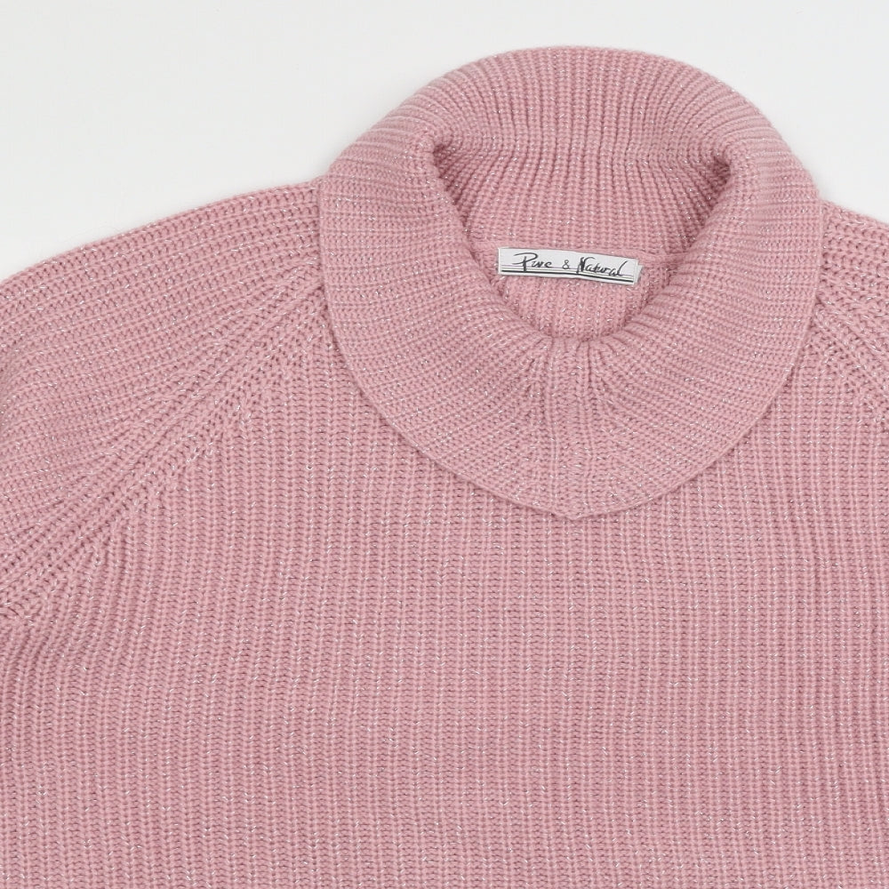 Pure & Natural Womens Pink  Knit Pullover Jumper Size M