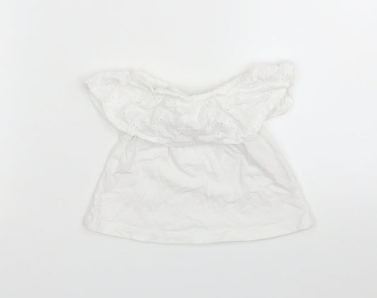 M&Co Girls White   Basic T-Shirt Size 3-4 Years