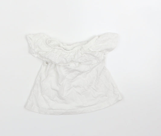 M&Co Girls White   Basic T-Shirt Size 3-4 Years