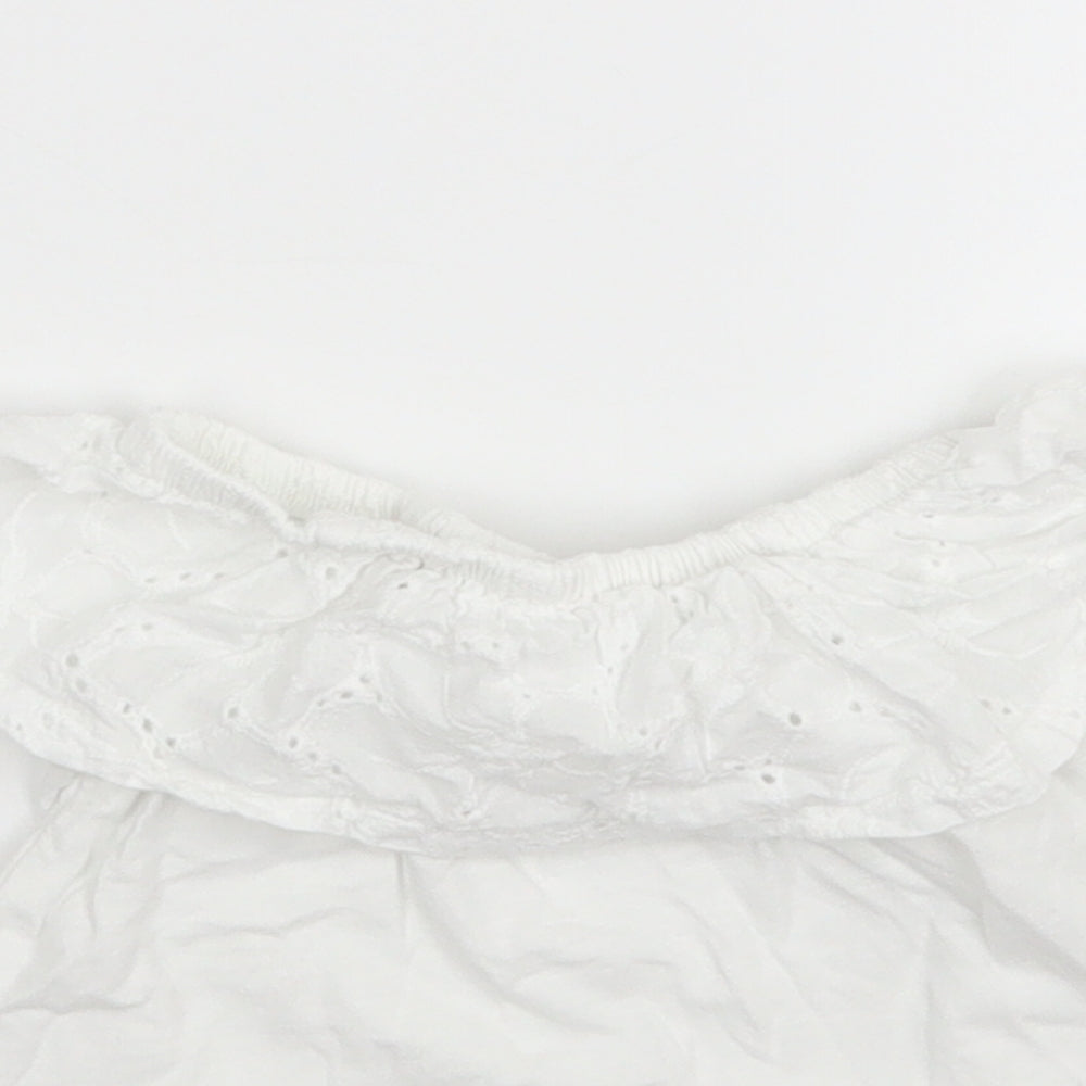 M&Co Girls White   Basic T-Shirt Size 3-4 Years