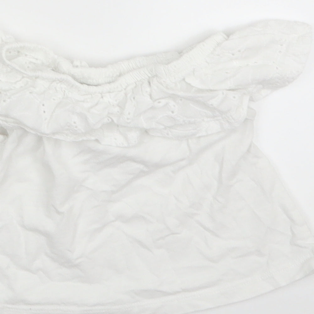 M&Co Girls White   Basic T-Shirt Size 3-4 Years