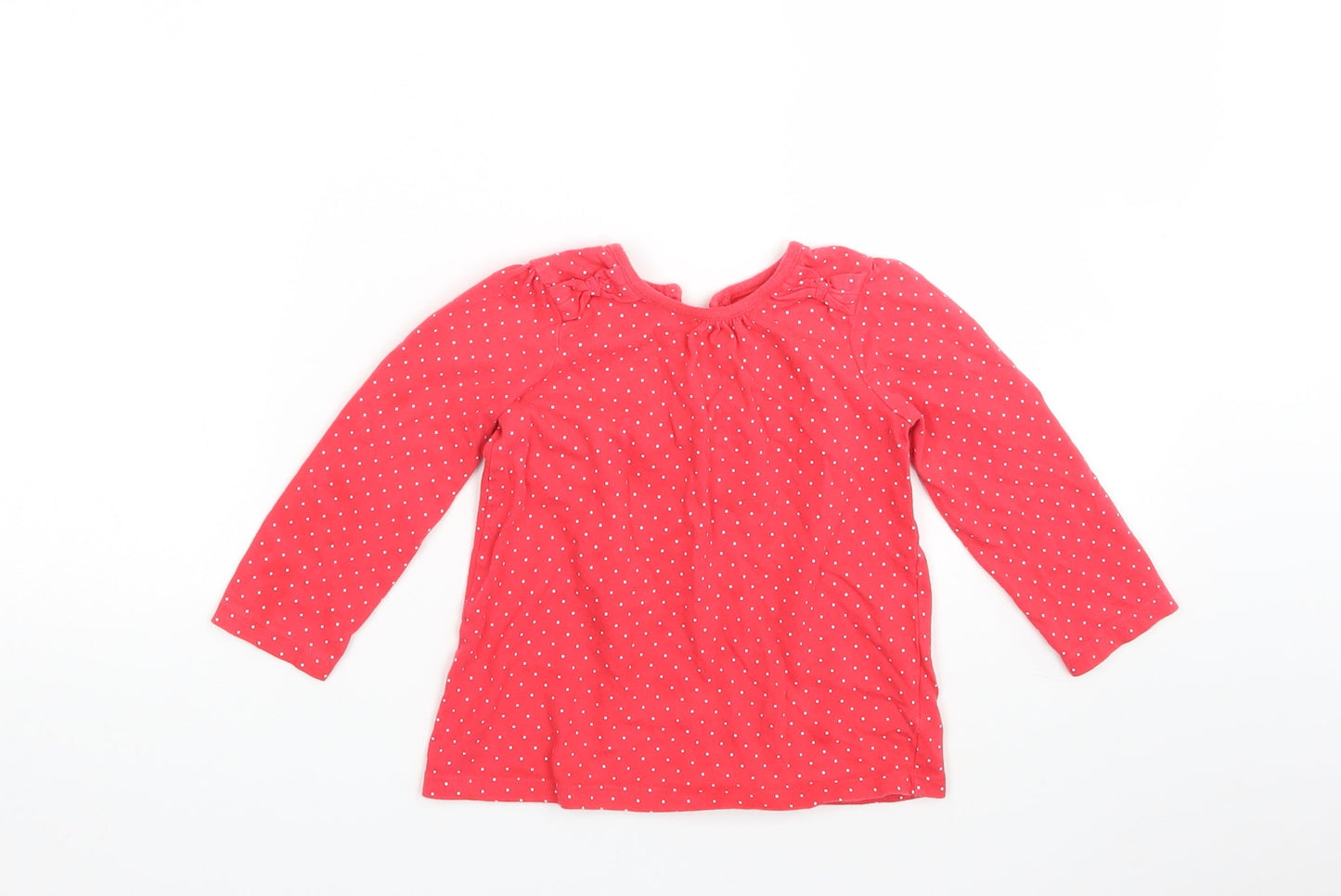 George Girls Red Spotted  Basic T-Shirt Size 18-24 Months