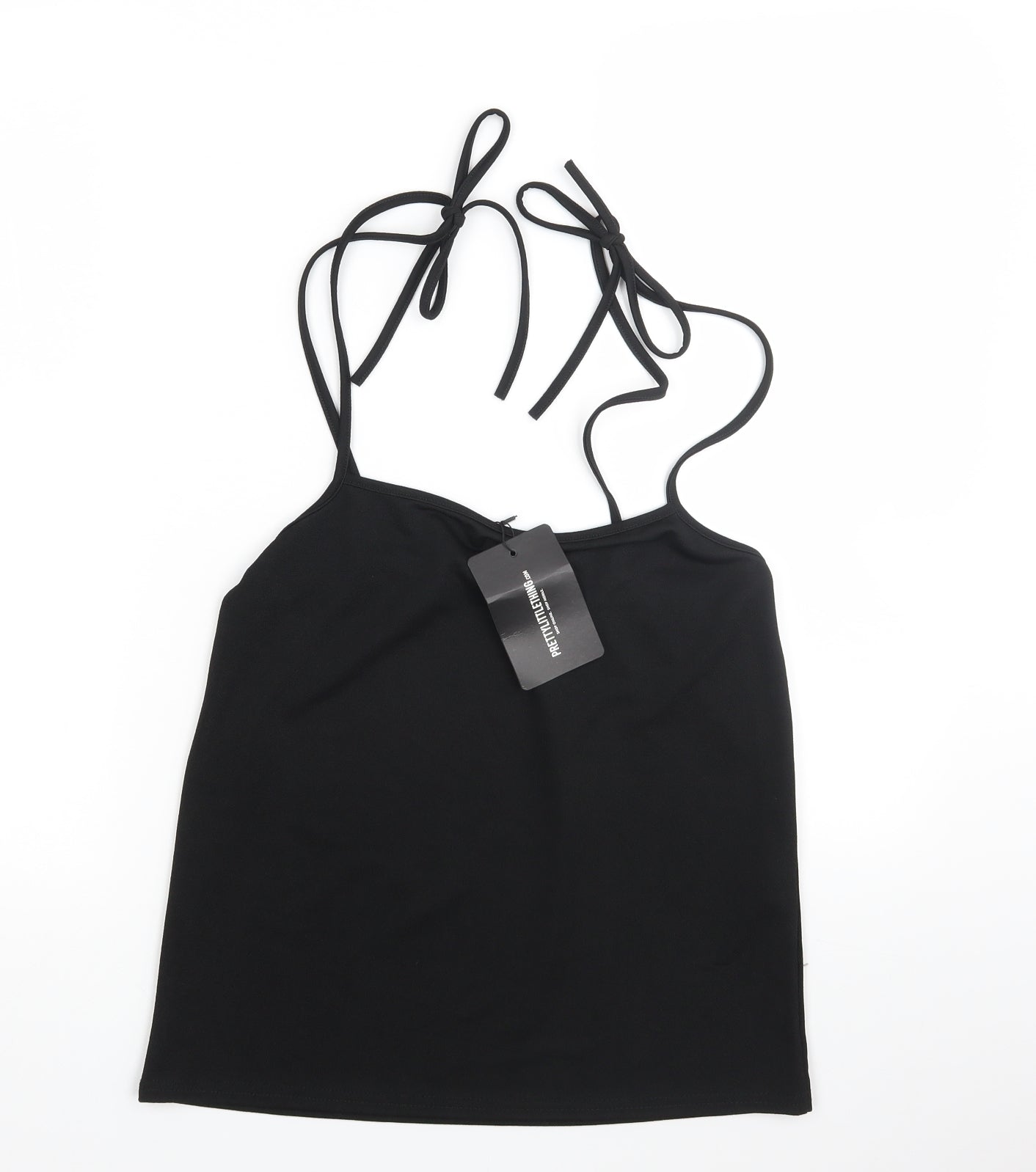 pretty little  Thing Womens Black   Basic T-Shirt Size 10