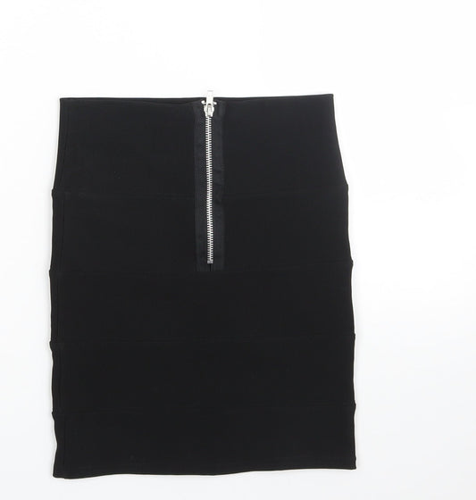 PREWORN  Womens Black   A-Line Skirt Size 6  - stretch fabric