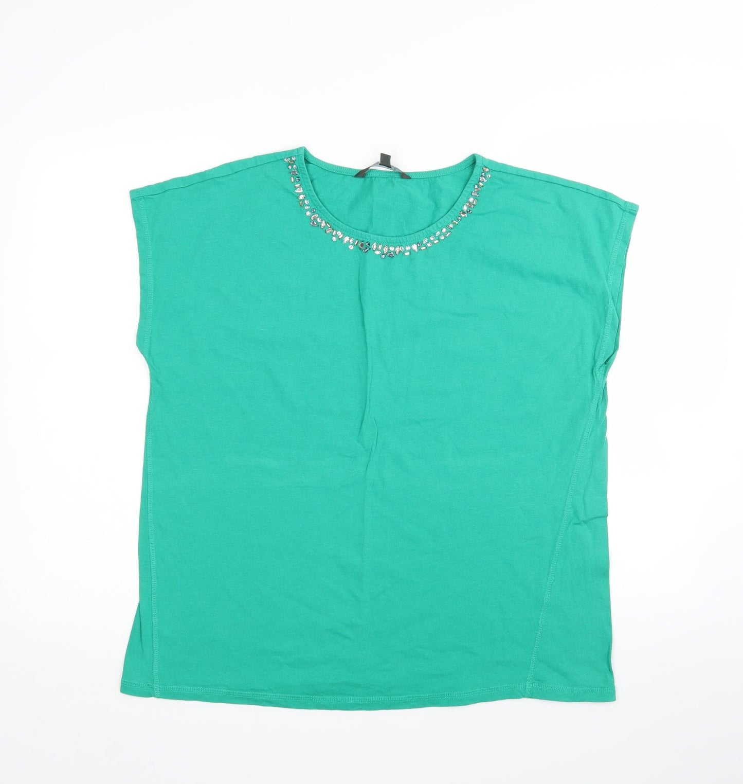 LOVE TEES Womens Green   Basic T-Shirt Size 10