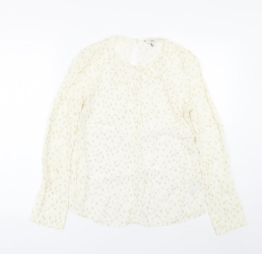 NEXT Womens White Polka Dot  Basic Blouse Size 8