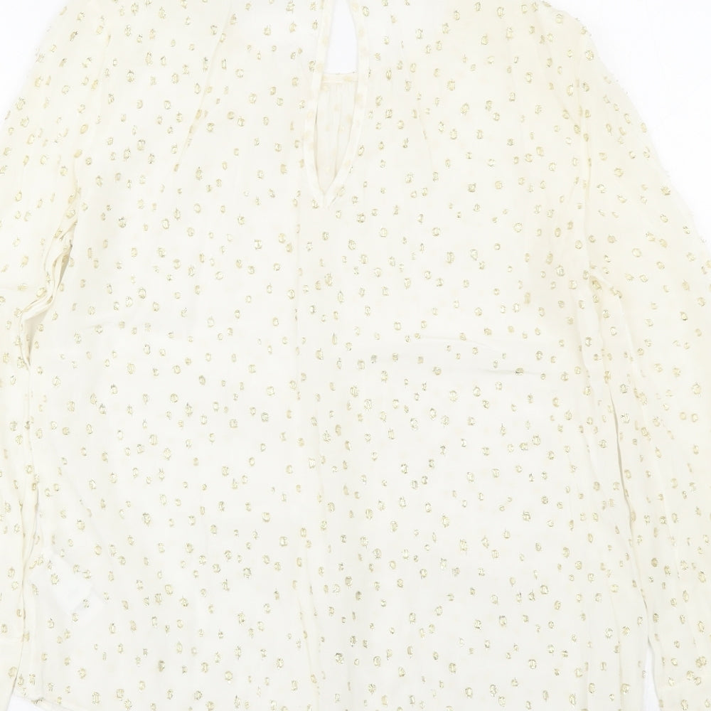 NEXT Womens White Polka Dot  Basic Blouse Size 8