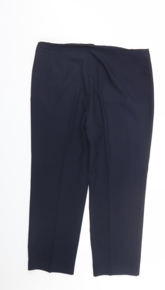 M&S Womens Blue   Carrot Trousers Size 16 L24 in