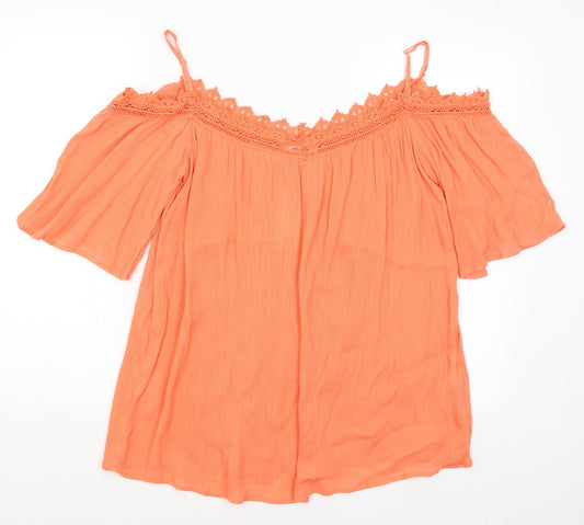 Pep & Co Womens Orange   Basic Blouse Size 10