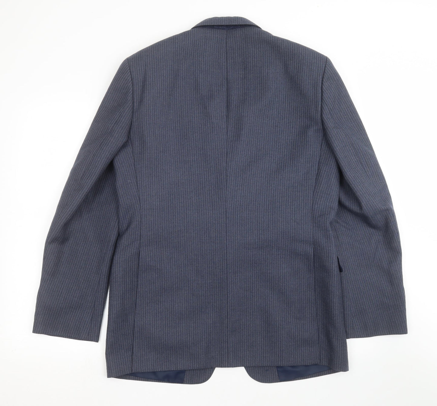 GREENWOODS Mens Blue Striped  Jacket Suit Jacket Size 40