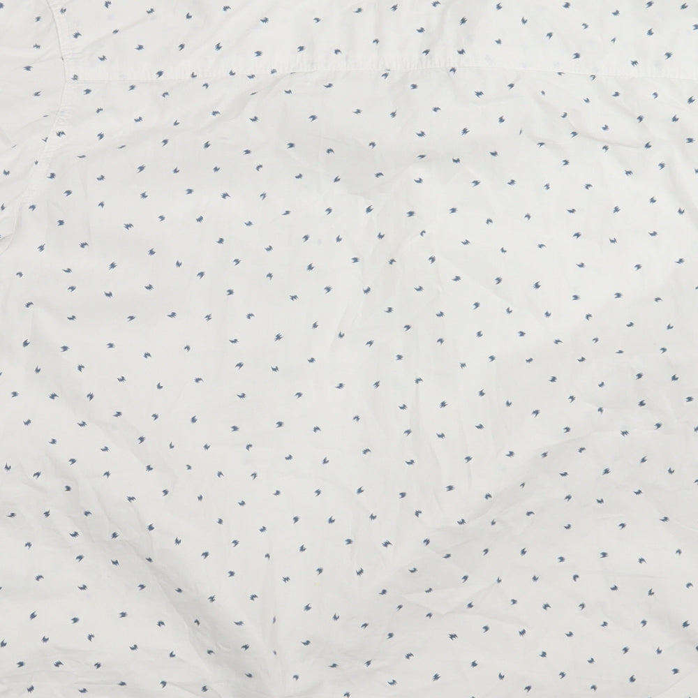 Native Youth Mens White Geometric   Button-Up Size M
