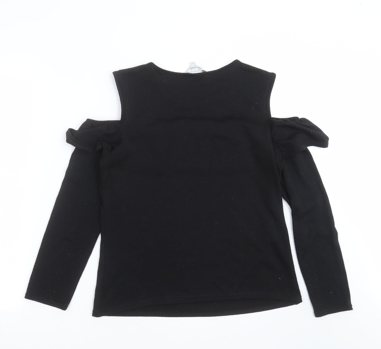 Peacocks Womens Black  Knit Pullover Jumper Size 10  - cold shoulder