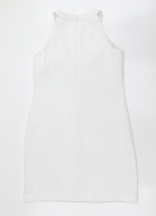 London Times Womens White Check  Shift  Size 6  - beaded