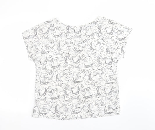 Marks and Spencer Womens White Geometric  Basic Blouse Size 12