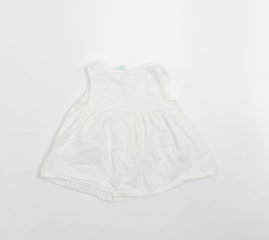 Maggie & Zoe Girls White   Basic Blouse Size 12-18 Months  - dotted pattern
