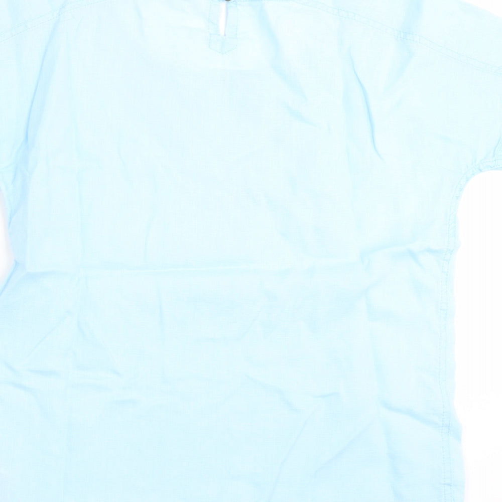 Marks and Spencer Womens Blue   Basic Blouse Size 8  - Embroidered detail