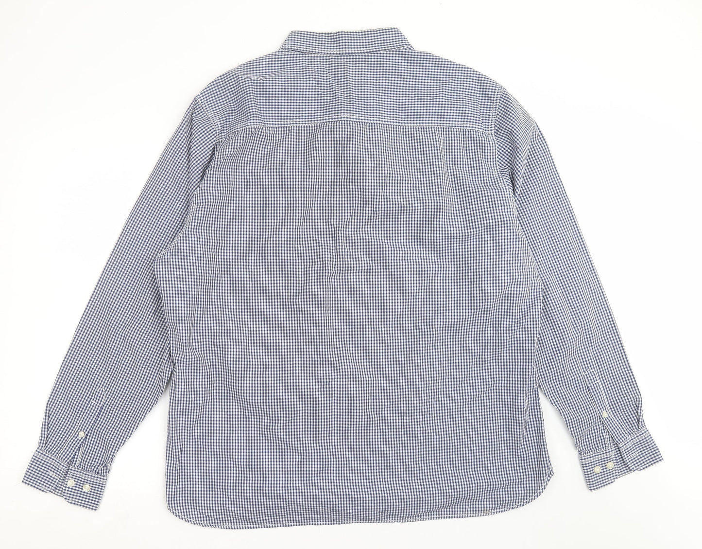 Easy Mens Blue Check   Button-Up Size 2XL