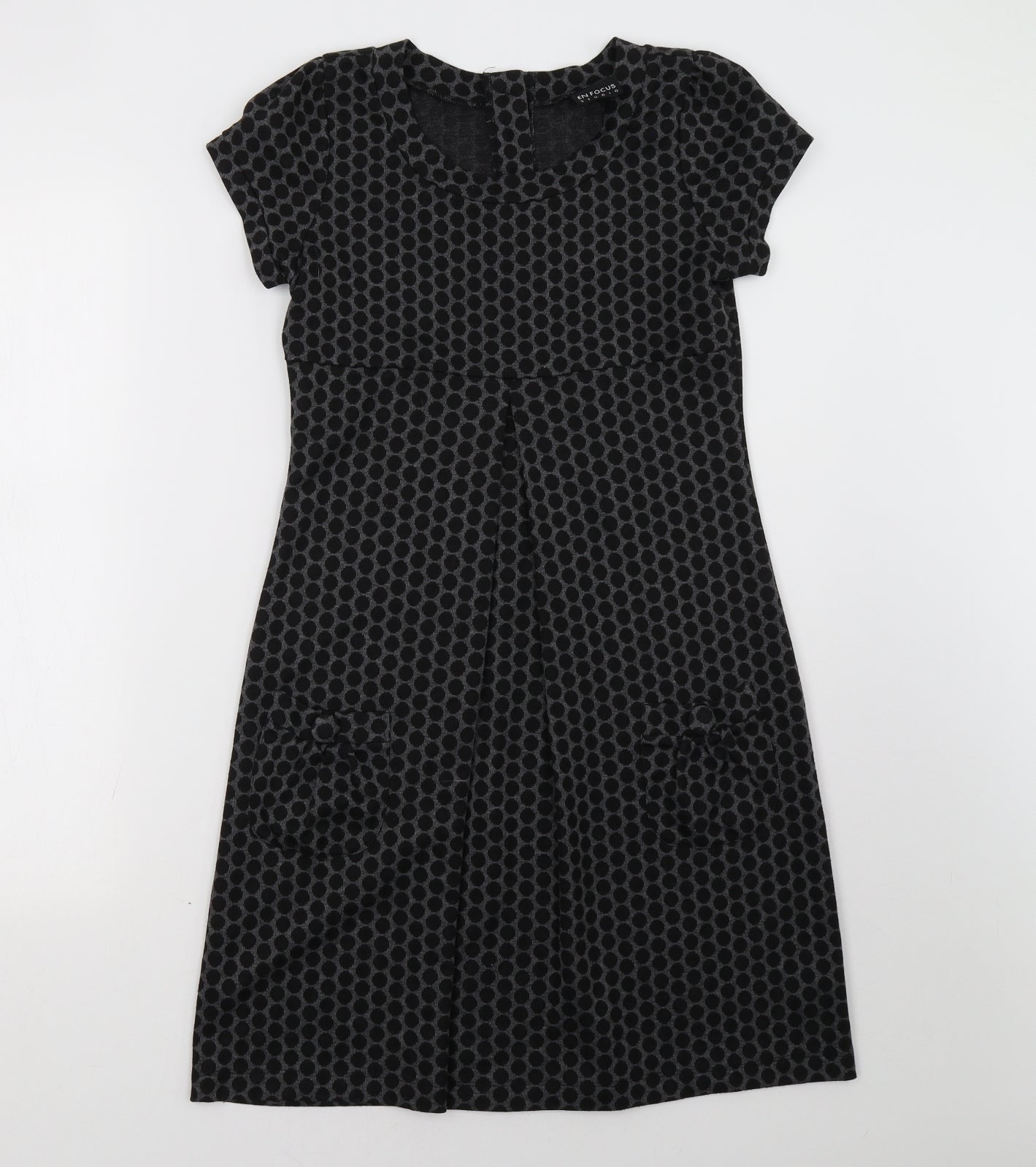 En Focus Studio Womens Grey Polka Dot  A-Line  Size 4