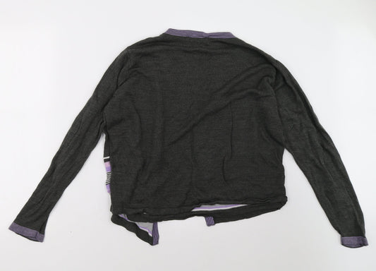 EWM Womens Purple Striped  Pullover Sweatshirt Size 16