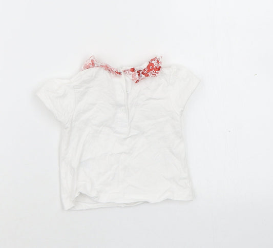 Matalan Girls White   Basic T-Shirt Size 0-3 Months