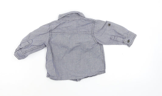 m Boys Blue   Basic Button-Up Size 6-9 Months