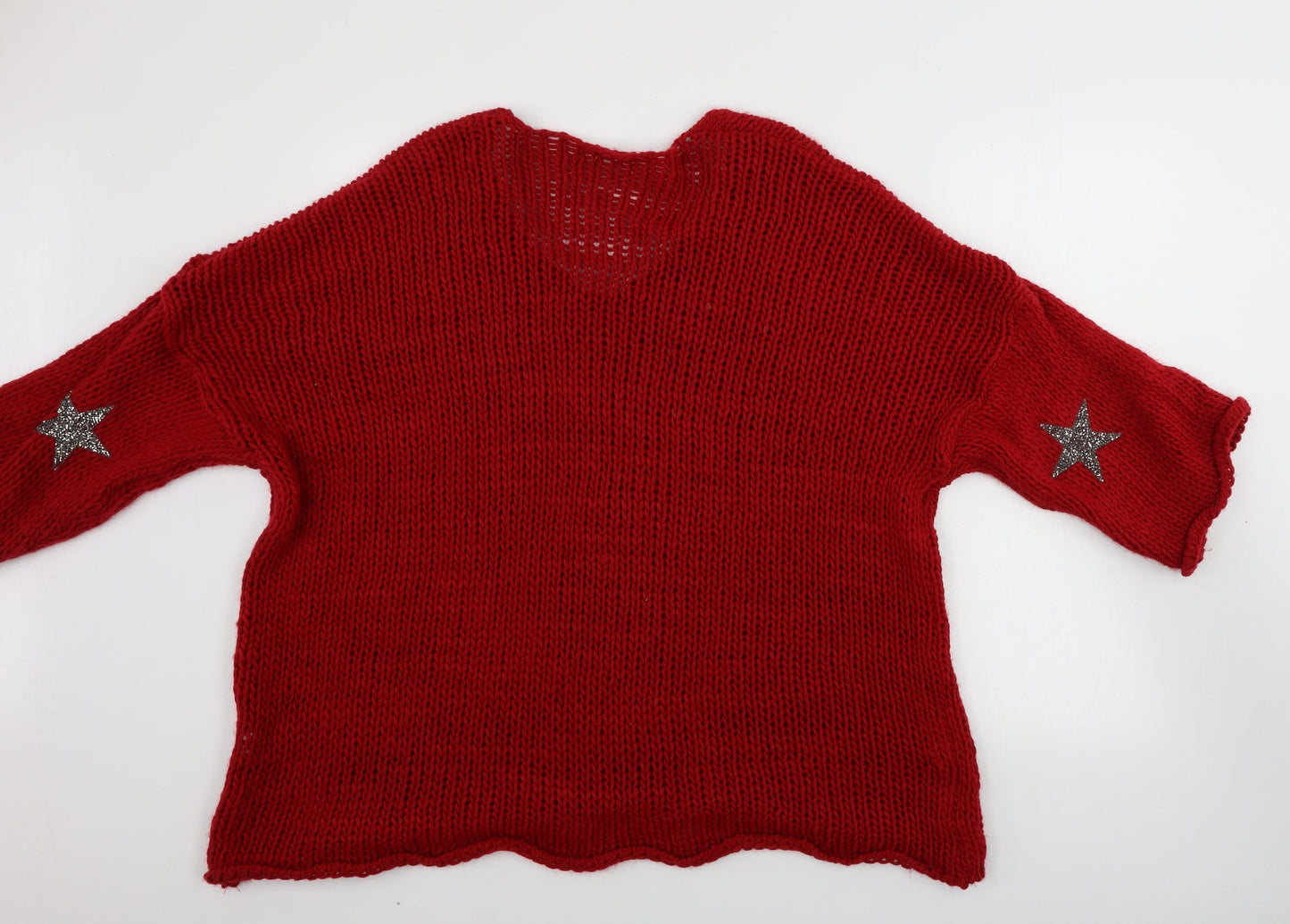 Preworn  Womens Red   Pullover Jumper Size 6  - oversize