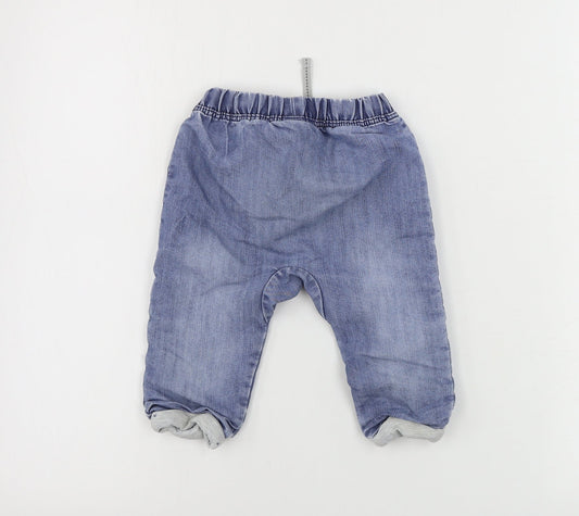 TU Girls Blue   Cargo Trousers Size 9-12 Months