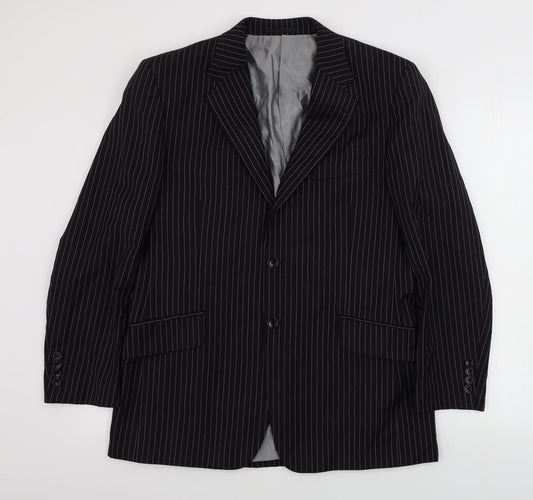 Charlton Gray   Mens Black Striped  Jacket Blazer Size 40