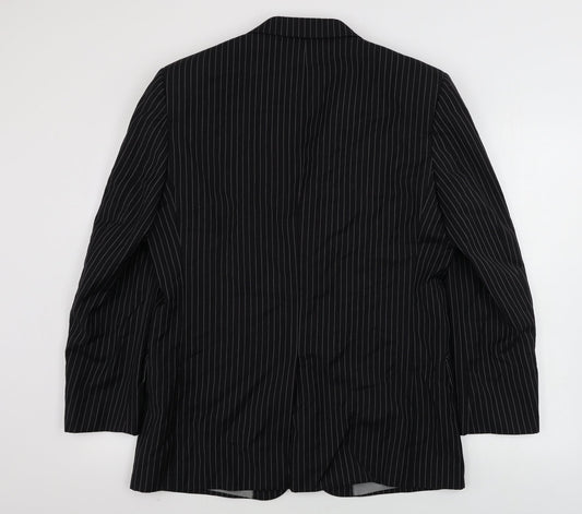 Charlton Gray   Mens Black Striped  Jacket Blazer Size 40