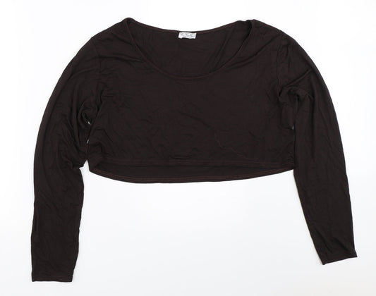 Rokoko Womens Brown   Cropped T-Shirt Size 24