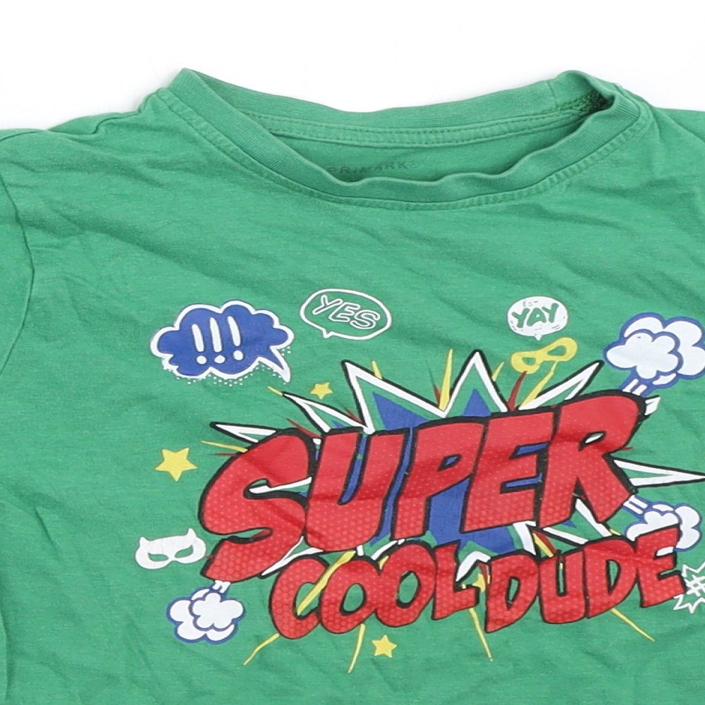Primark Boys Green   Basic T-Shirt Size 5-6 Years