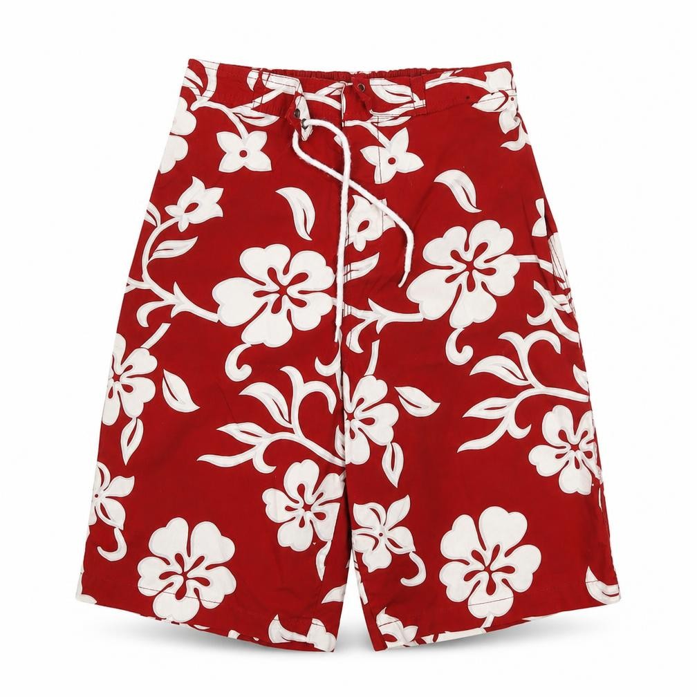 George Boys Red Floral  Bermuda Shorts Size S
