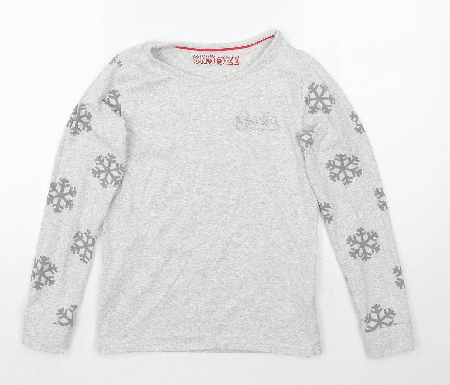 Marks and Spencer Girls Grey Geometric  Basic T-Shirt Size 12 Years