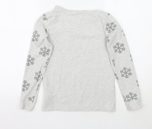 Marks and Spencer Girls Grey Geometric  Basic T-Shirt Size 12 Years