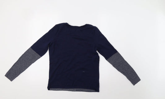 Preworn Womens Blue Geometric  Pullover Jumper Size S