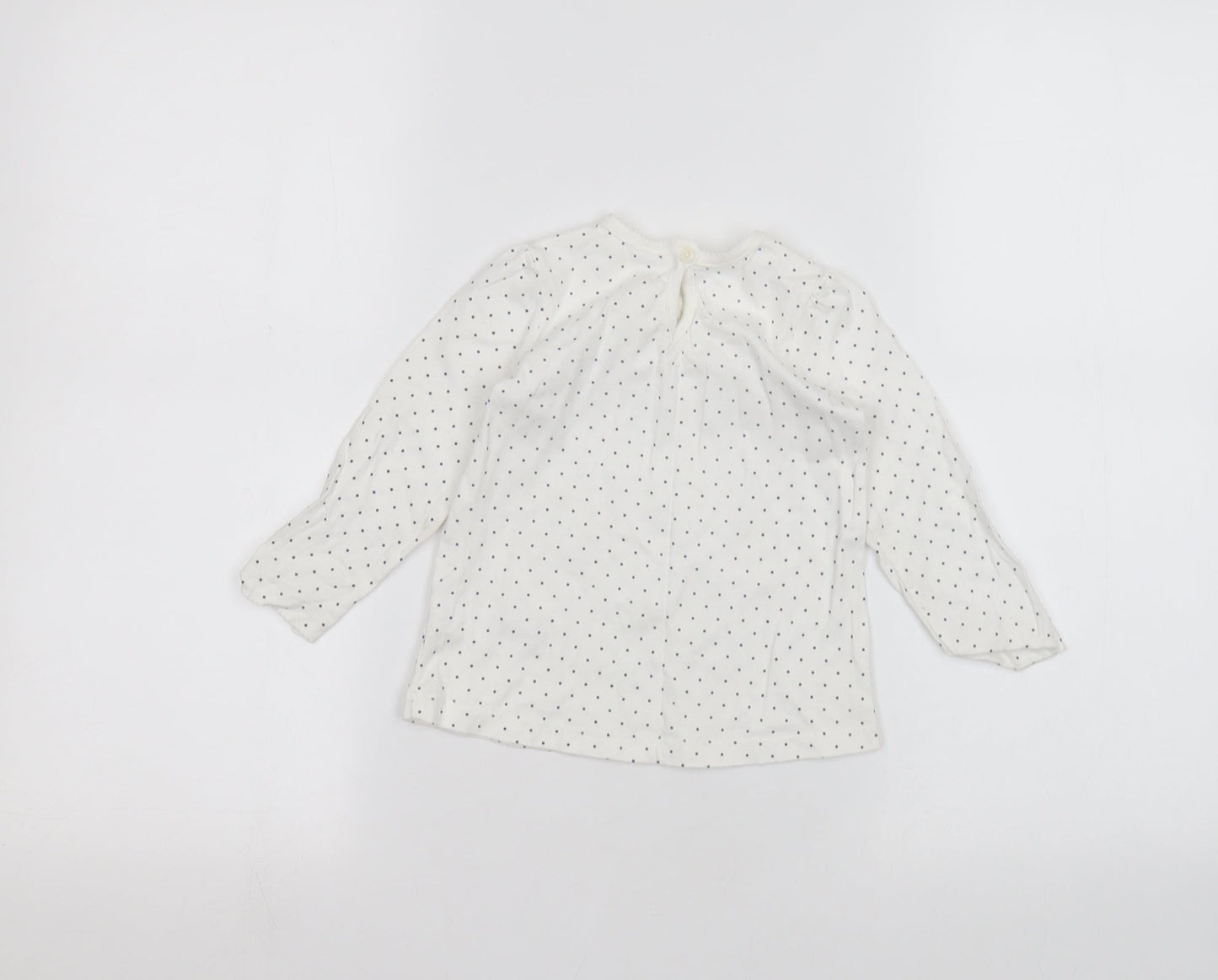 George Baby White Polka Dot  Basic T-Shirt Size 12-18 Months